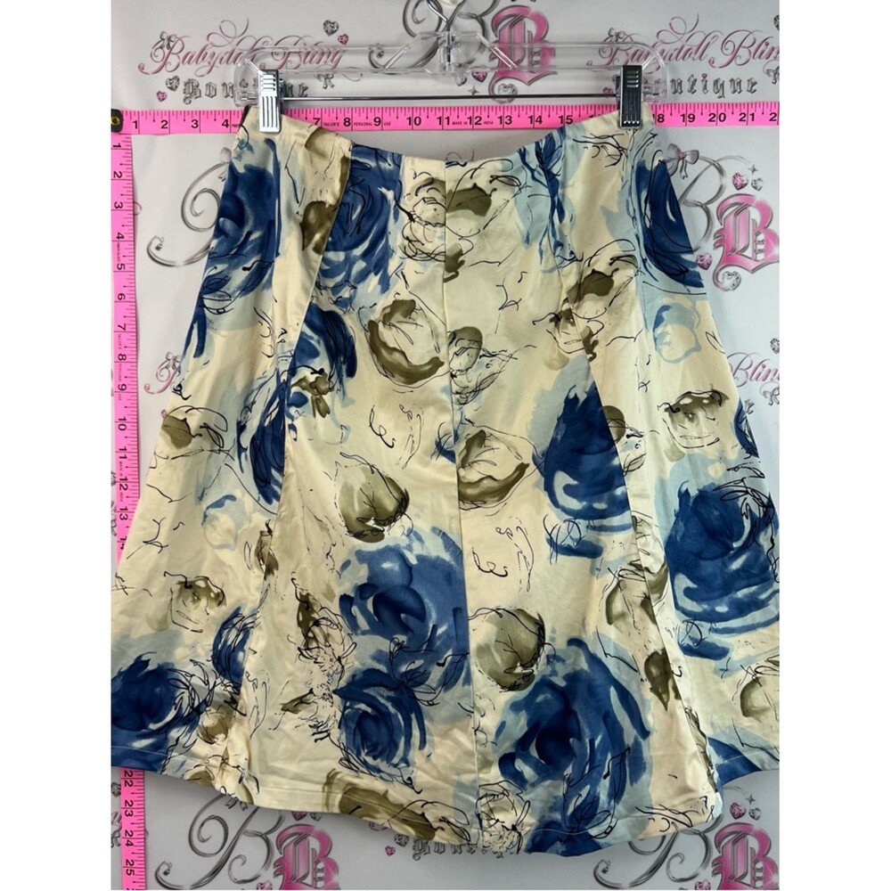 mac & jac Floral Circle Skirt Flowly Blue and Cream